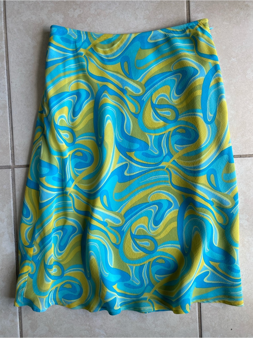 Y2K 100% Silk Vintage Midi Skirt